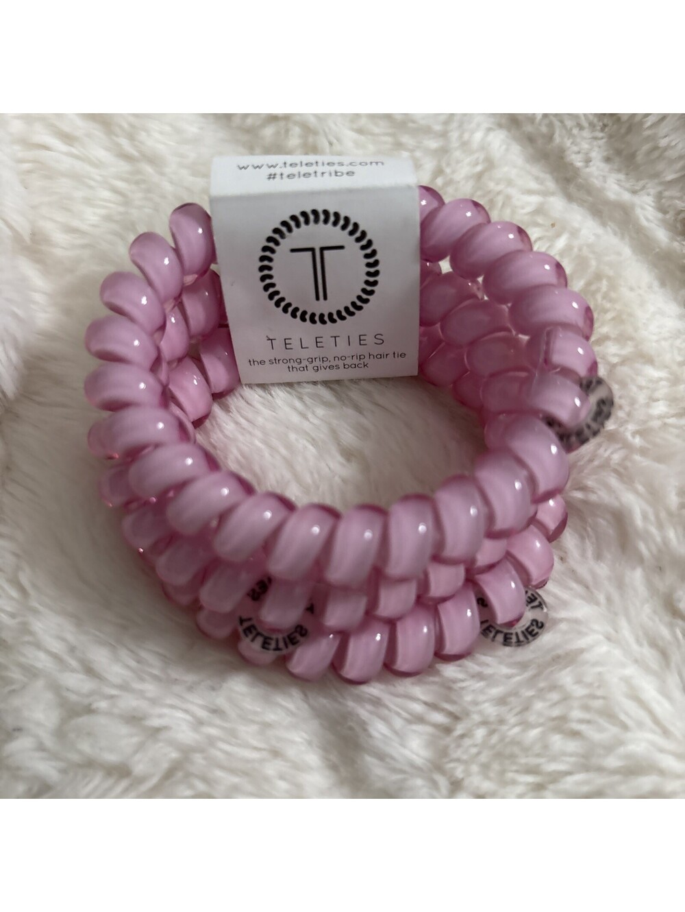 FORCES Teleties Pink Teleties Strong Grip Elastic Hair Ties Set Of 3 NWT